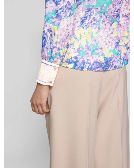 Marc Cain Blue Relaxed Fit Leinenbluse aus Leinen-Seiden-Mix