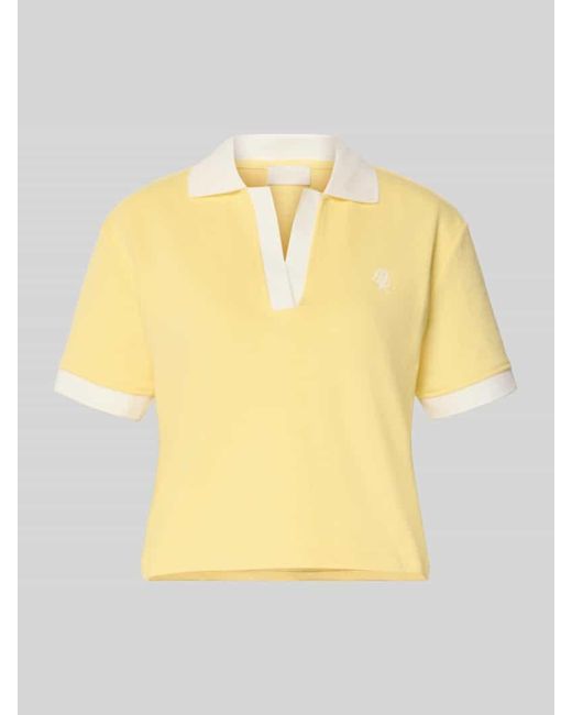 LeGer By Lena Gercke Yellow Poloshirt mit V-Ausschnitt