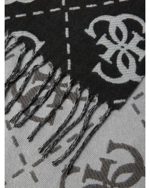 Guess Sjaal Met Viscose, Model 'Jacquard' in het Black