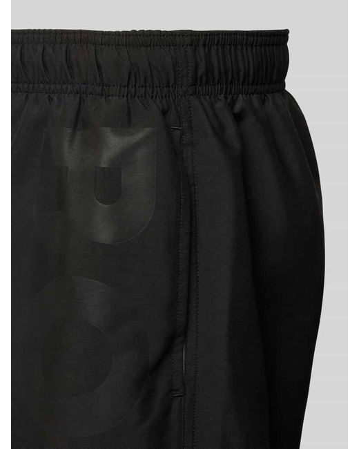 Boss Regular Fit Badeshorts mit Label-Print Modell 'Orca' in Black für Herren