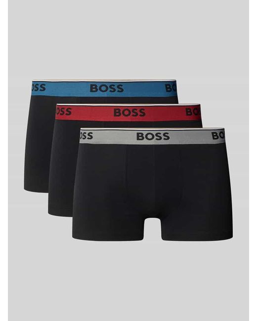 Boss Regular Fit Trunks aus Baumwoll-Mix im 3er-Pack in Blue für Herren