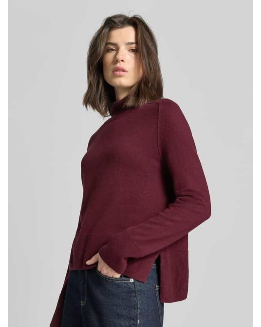 Tom Tailor Red Regular Fit Rollkragenpullover aus Baumwoll-Kaschmir-Mix