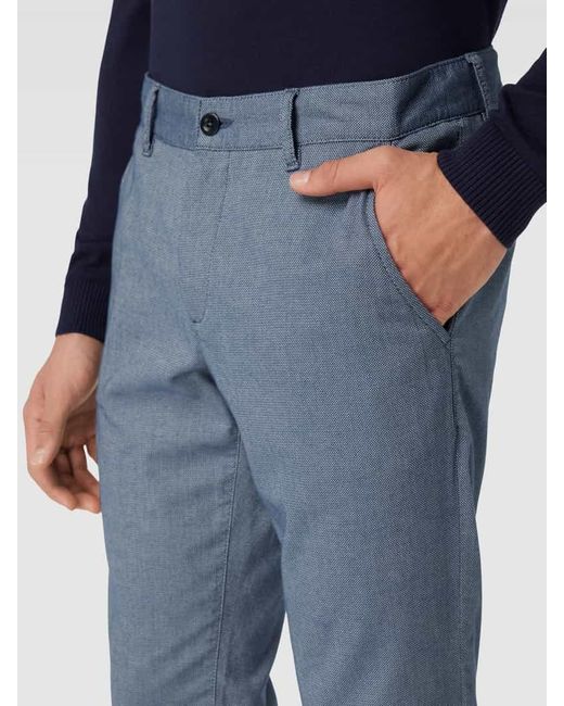 ALBERTO Regular Fit Hose mit Strukturmuster Modell "LOU" in Blue für Herren