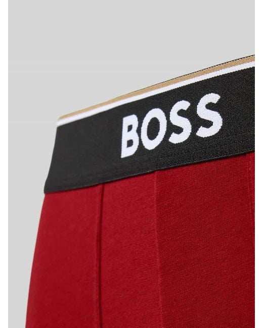 Boss Regular Fit Trunks aus Baumwoll-Mix im 3er-Pack in Red für Herren