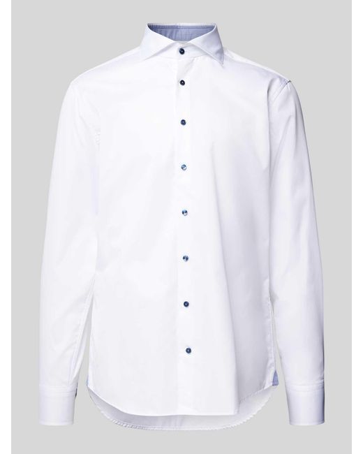 Stenstroms Regular Fit Zakelijk Overhemd Met Haaikraag in het White voor heren