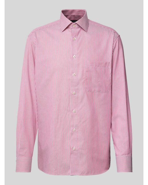 Eterna Comfort Fit Zakelijk Overhemd Met Borstzak in het Pink voor heren