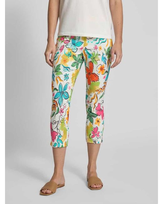 SteHmann Blue Caprihose Im Allover-Look Modell 'Loli 600'