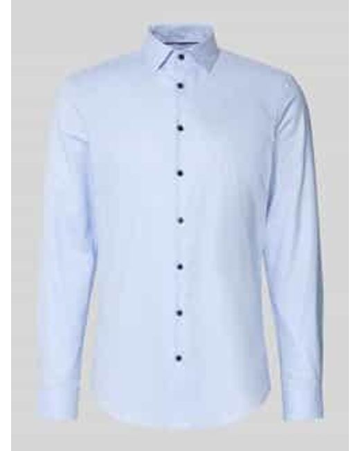 Jake*s Slim Fit Zakelijk Overhemd Met Kentkraag in het Blue voor heren