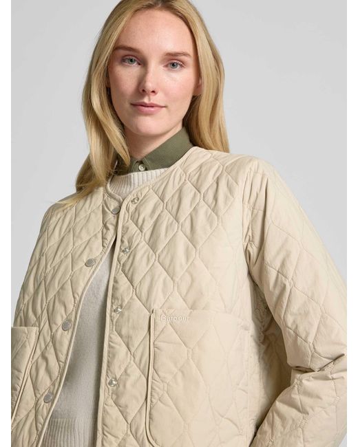 Barbour Gewatteerd Jack Met Opgestikte Zakken, Model 'Monroe' in het Natural