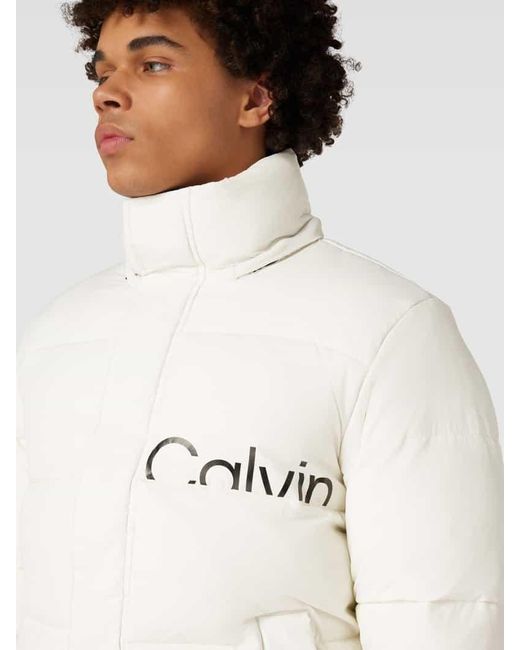 Calvin Klein Jacke mit Label-Print in Natural für Herren