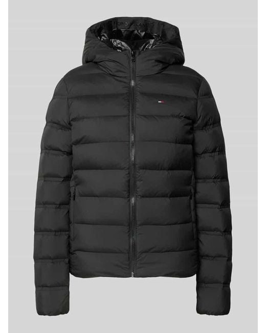 Tommy Hilfiger Black Regular Fit Daunenjacke mit Kapuze