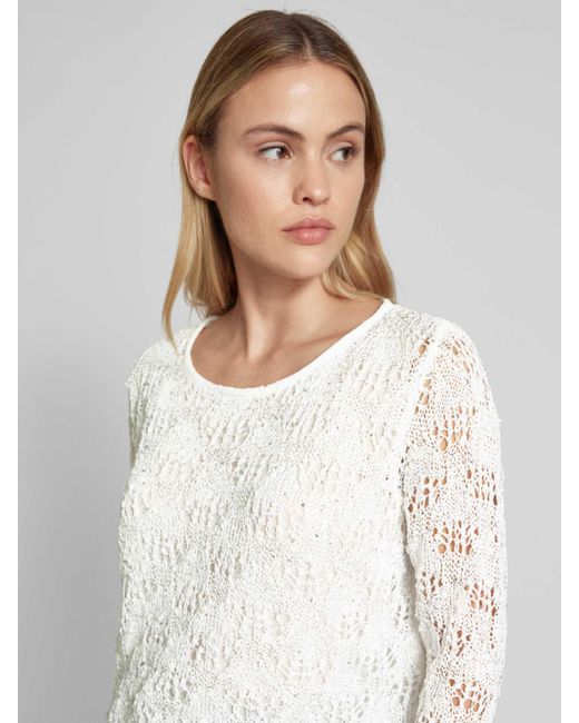 Apricot Regular Fit Gebreide Pullover Met Pailletten in het White