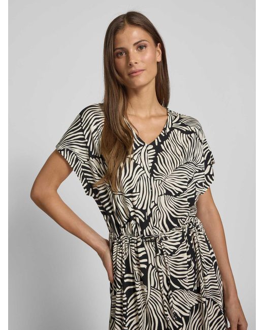 Soya Concept Midi-jurk Met Strikceintuur in het Gray