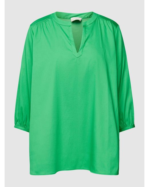 Milano Italy Blouseshirt Met V-hals in het Green