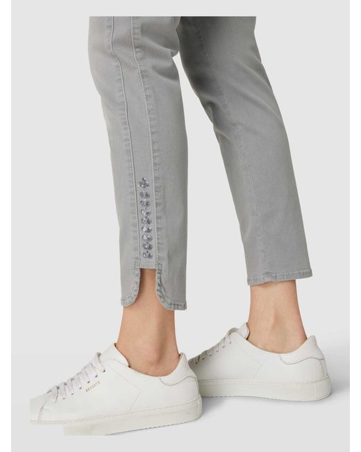 ANGELS Slim Fit Jeans Met Knoopsluiting in het Gray