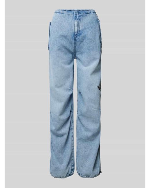 QS Blue Baggy Fit Jeans mit elastischem Bund
