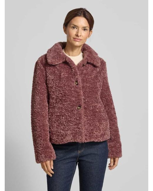 Fuchs & Schmitt Red Regular Fit Jacke aus Teddyfell mit Umlegekragen