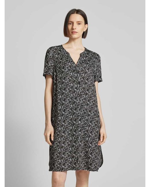 ROBE LÉGÈRE Gray Knielanges Kleid Mit Allover-Muster