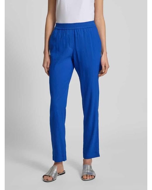 Marc Cain Blue Hose aus Leinen-Mix mit Eingrifftaschen