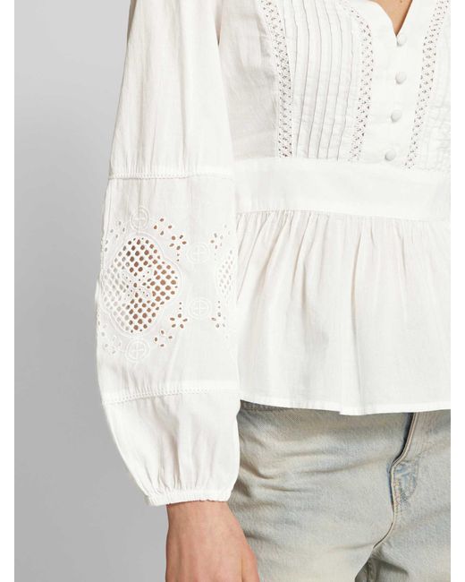 Vero Moda White Bluse mit V-Ausschnitt Modell 'JAMILLA'