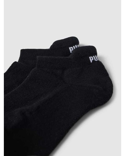 PUMA Black Sneakersocken mit Label-Details Modell 'Cushioned' im 2er-Pack