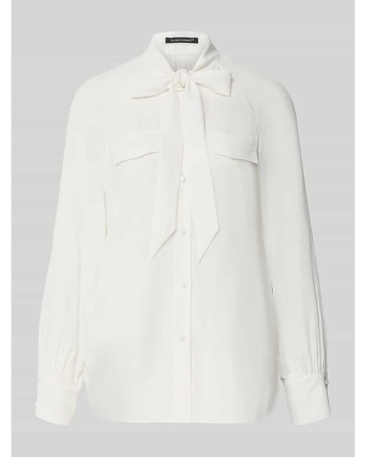 Luisa Cerano White Hemdbluse mit Seiden-Anteil