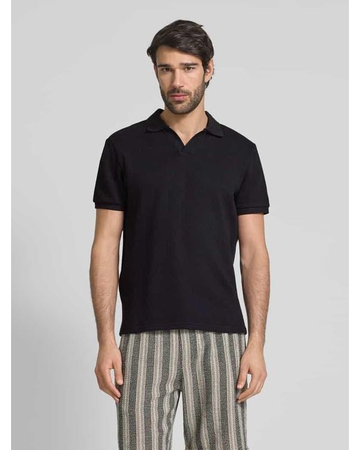 Mcneal Regular Fit Poloshirt Mit V-Ausschnitt in Black für Herren
