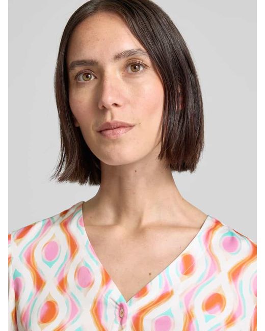 Emily Van Den Bergh Pink Regular Fit Bluse mit V-Ausschnitt