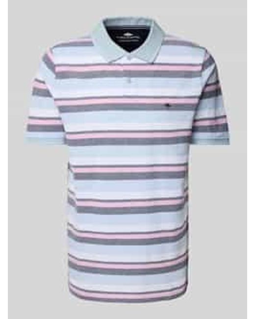 Fynch-Hatton Regular Fit Poloshirt Met Logostitching in het Blue voor heren