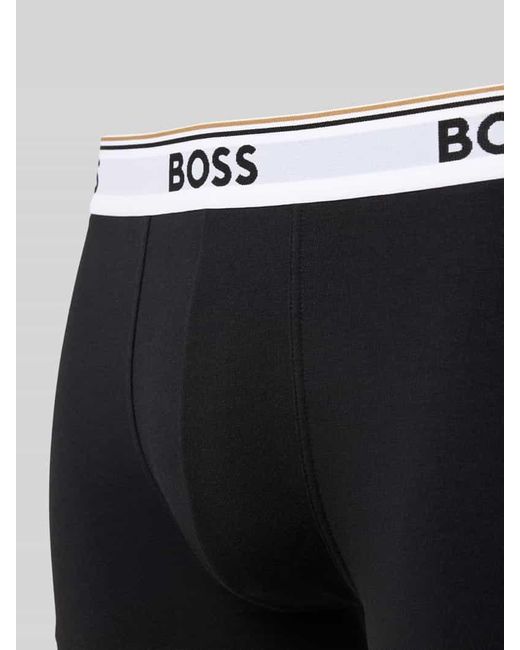 Boss Regular Fit Trunks aus Baumwoll-Elasthan-Mix im 3er-Pack in Black für Herren