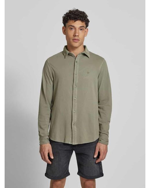 Superdry Freizeithemd mit Label-Stitching in Green für Herren