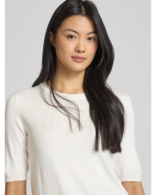 Kaffe Gebreide Pullover Met 1/2-mouwen in het White