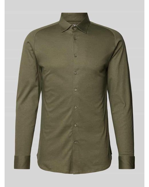 DESOTO Slim Fit Business-Hemd mit Kentkragen in Green für Herren