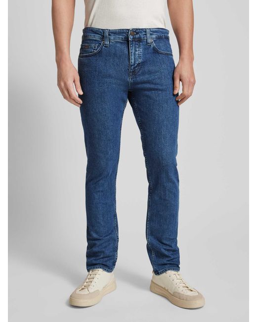 Boss Slim Fit Jeans mit Label-Applikation Modell 'Delaware' in Blue für Herren