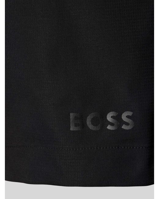 Boss Relaxed Fit Zwembroek Met Labelprint in het Black voor heren