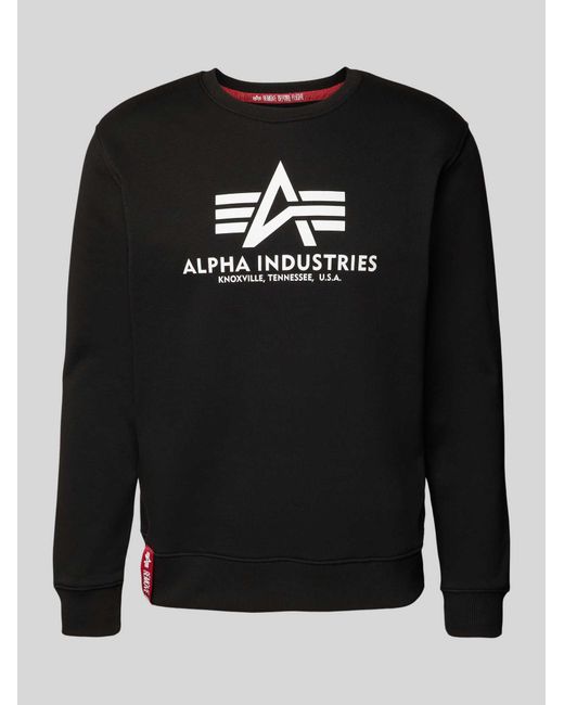Alpha Industries 'basic Sweater' Met Logoprint in het Black voor heren