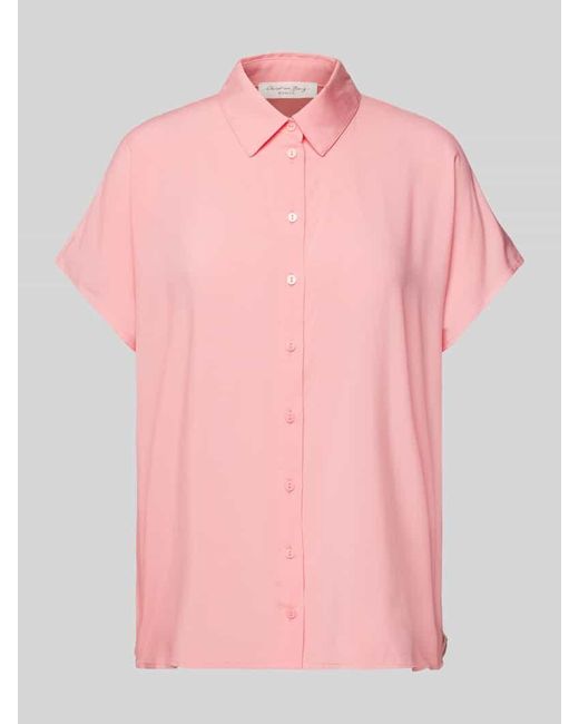 Christian Berg Women Pink Regular Fit Hemdbluse Mit Kappärmeln