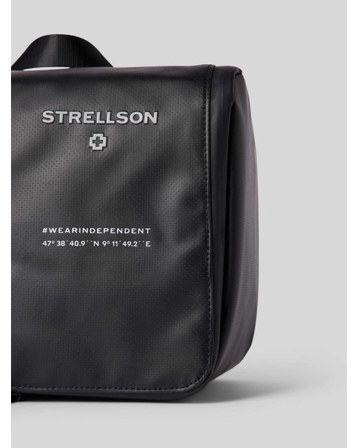 Strellson Kulturtasche mit Label-Print Modell 'benny' in Black für Herren