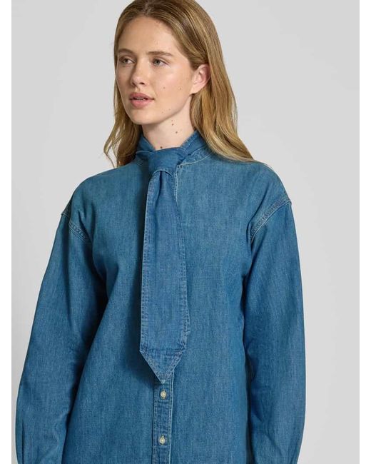 Ralph Lauren Blue Jeanskleid mit Schluppe Modell 'GURANILLE'