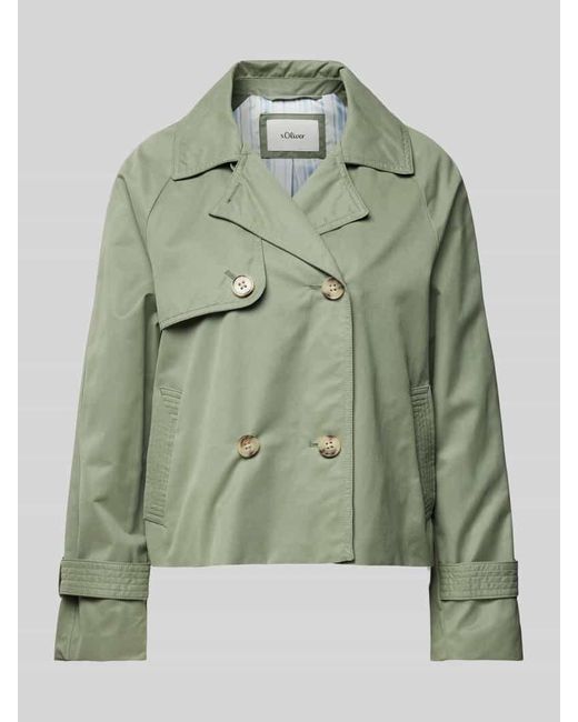 S.oliver Green Relaxed Fit Cabanjacke mit Raglanärmeln und Streifenfutter