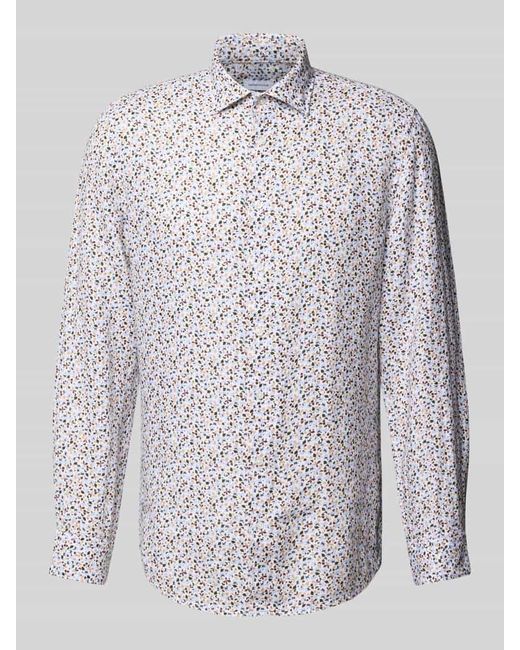 Seidensticker Slim Fit Business-Hemd aus Leinen mit Kentkragen in White für Herren
