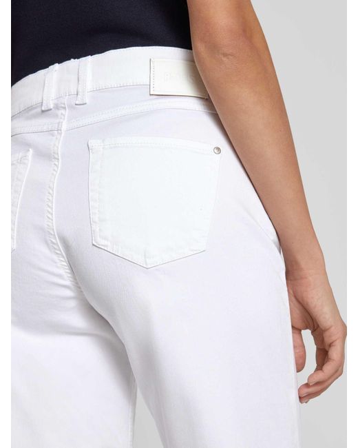 ANGELS White Regular Fit Jeans mit verkürztem Schnitt Modell 'Linn Fringe'