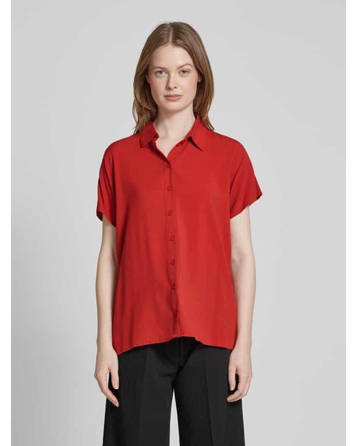 Christian Berg Women Red Regular Fit Hemdbluse Mit Kappärmeln