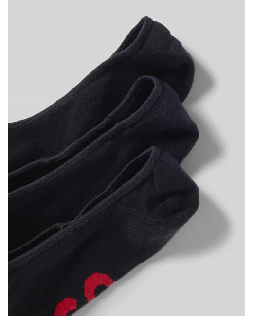 HUGO Füßlinge mit Label-Print im 3er-Pack in Black für Herren