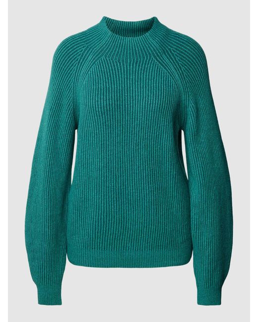 Tom Tailor Gebreide Pullover Met Lanawol En Ribstructuur in het Green