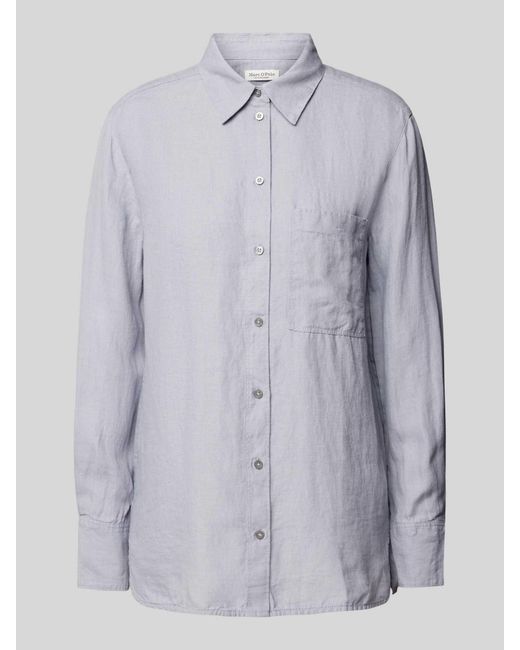 Marc O' Polo Overhemdblouse Met Overhemdkraag in het Gray