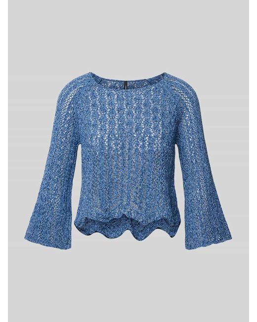 ONLY Blue Regular Fit Strickpullover aus Baumwoll-Mix Modell 'NOLA'