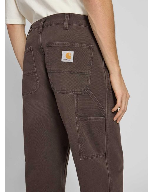 Carhartt Straight Leg Jeans Met Siernaden, Model 'Double Knee' in het Gray voor heren