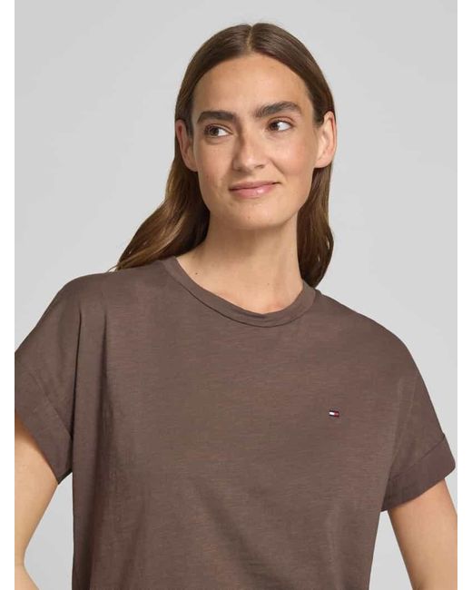 Tommy Hilfiger Brown Regular Fit T-Shirt aus reiner Baumwolle