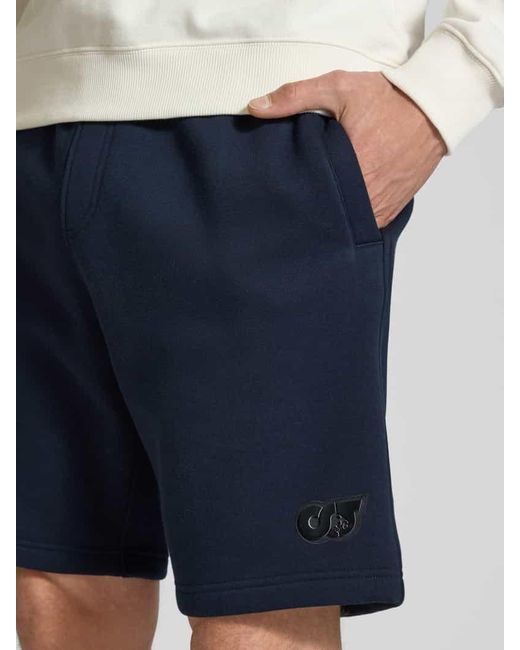 ALPHATAURI Regular Fit Sweatshorts mit Logo-Badge Modell 'PHARS' in Blue für Herren